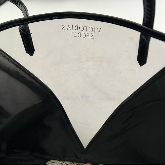 Victoria’s Secret Tote Bag with Wristlet 2018 Black Shimmer and Tiger Print - Picture 6 of 12